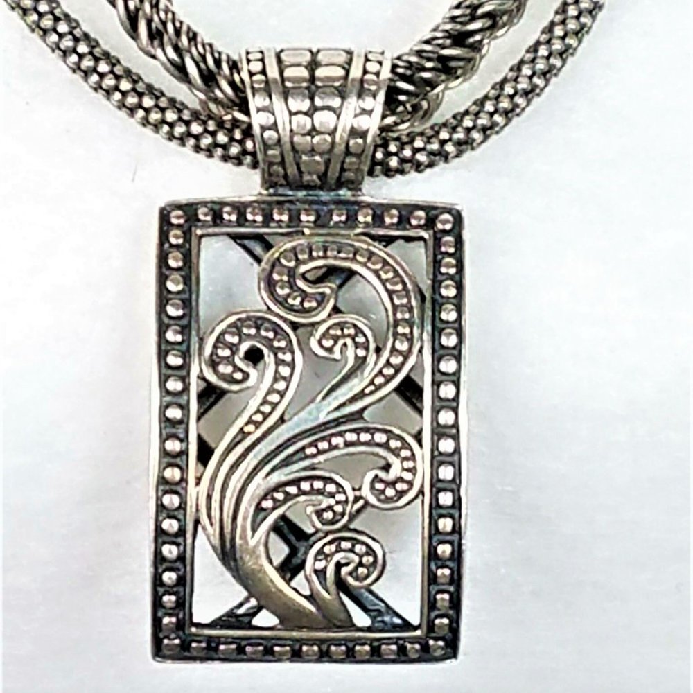 SILPADA 4 STRAND .925 NECKLACE+PAISLEY PENDANT
